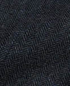 Fashion Navy Herringbone Tweed Lapel Vest Waistcoats