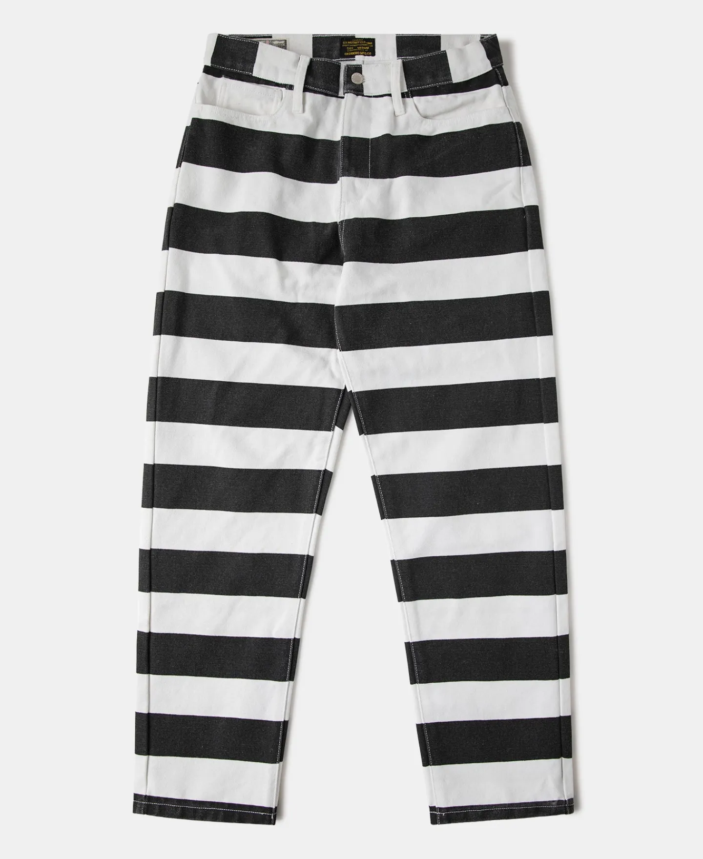 Hot 16 oz Canvas Wide Striped Biker Trousers Pants&trousers