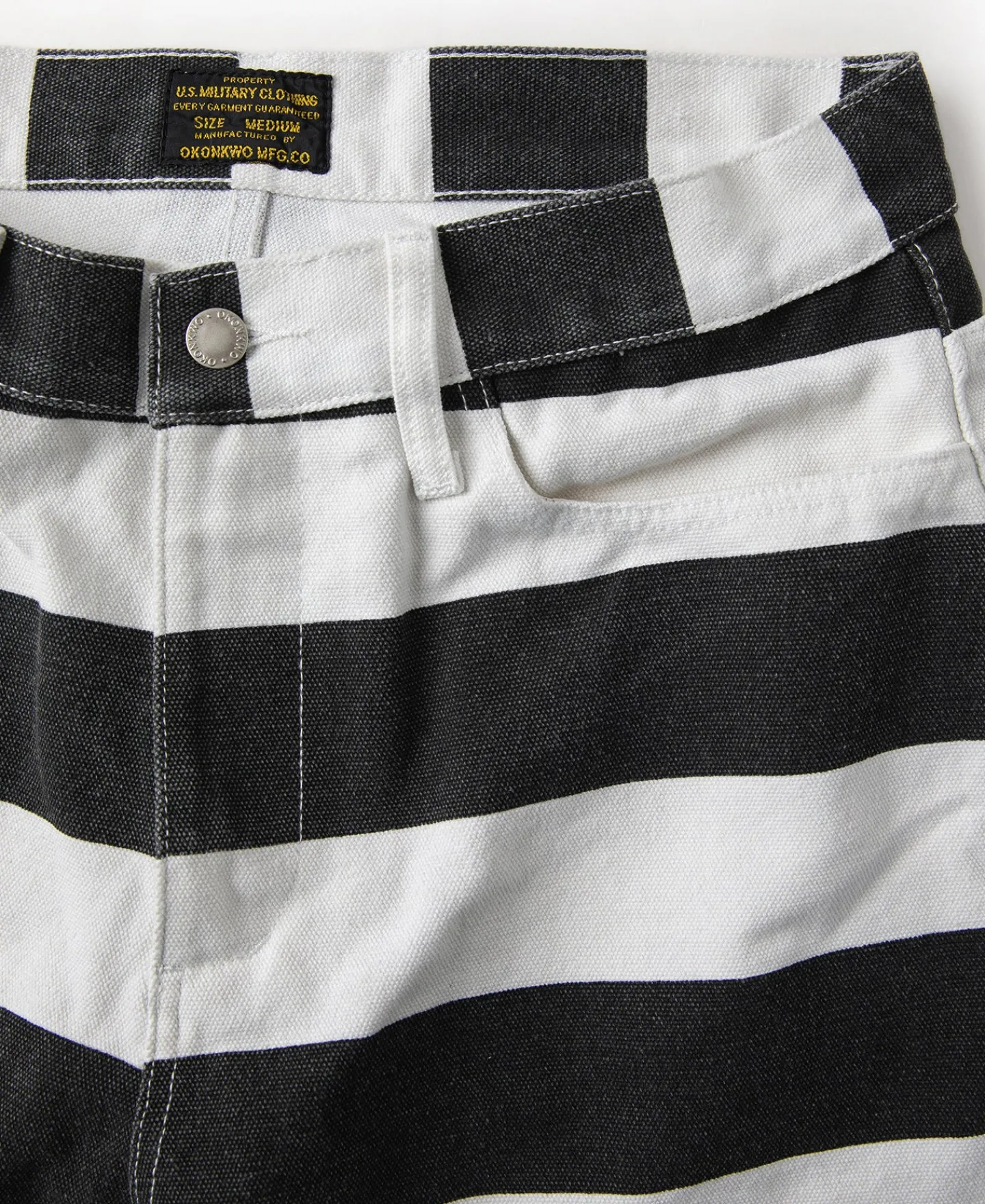 Hot 16 oz Canvas Wide Striped Biker Trousers Pants&trousers