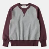 Outlet 14 oz Contrast-Tipped Loopwheel Crewneck Sweatshirt - Red/Gray Sweatshirts&hoodies