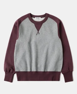 Outlet 14 oz Contrast-Tipped Loopwheel Crewneck Sweatshirt - Red/Gray Sweatshirts&hoodies