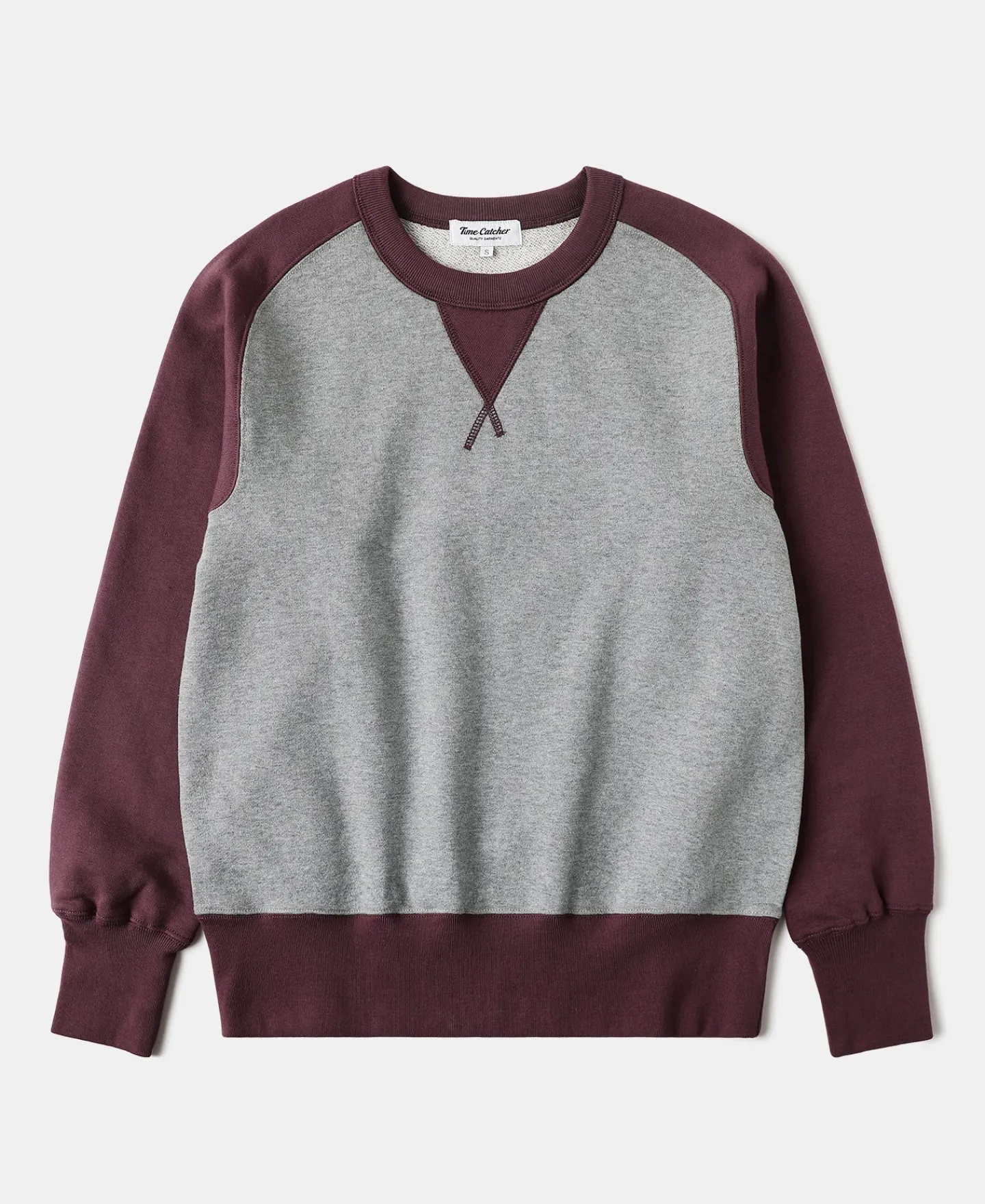 Outlet 14 oz Contrast-Tipped Loopwheel Crewneck Sweatshirt - Red/Gray Sweatshirts&hoodies
