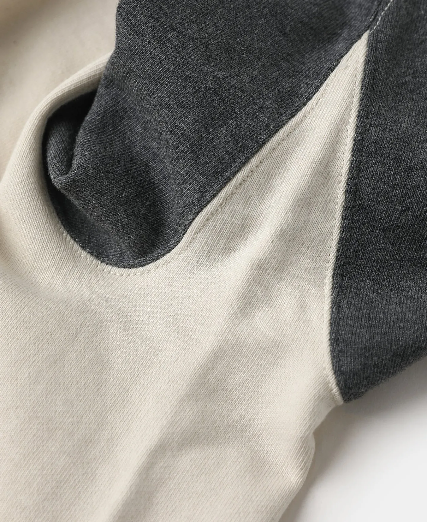 Sale 14 oz Contrast-Tipped Loopwheel Crewneck Sweatshirt - Gray/Apricot Sweatshirts&hoodies