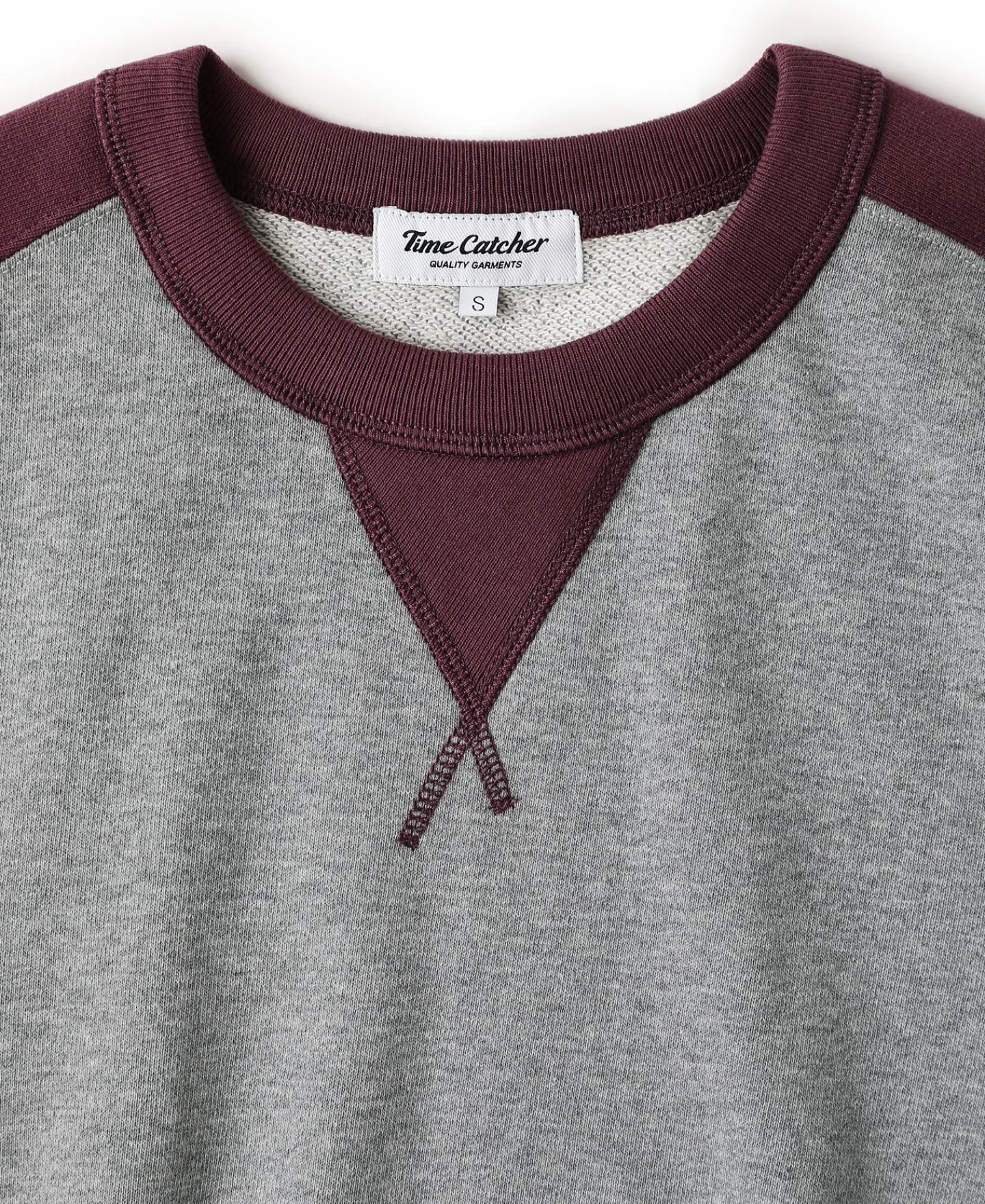Outlet 14 oz Contrast-Tipped Loopwheel Crewneck Sweatshirt - Red/Gray Sweatshirts&hoodies