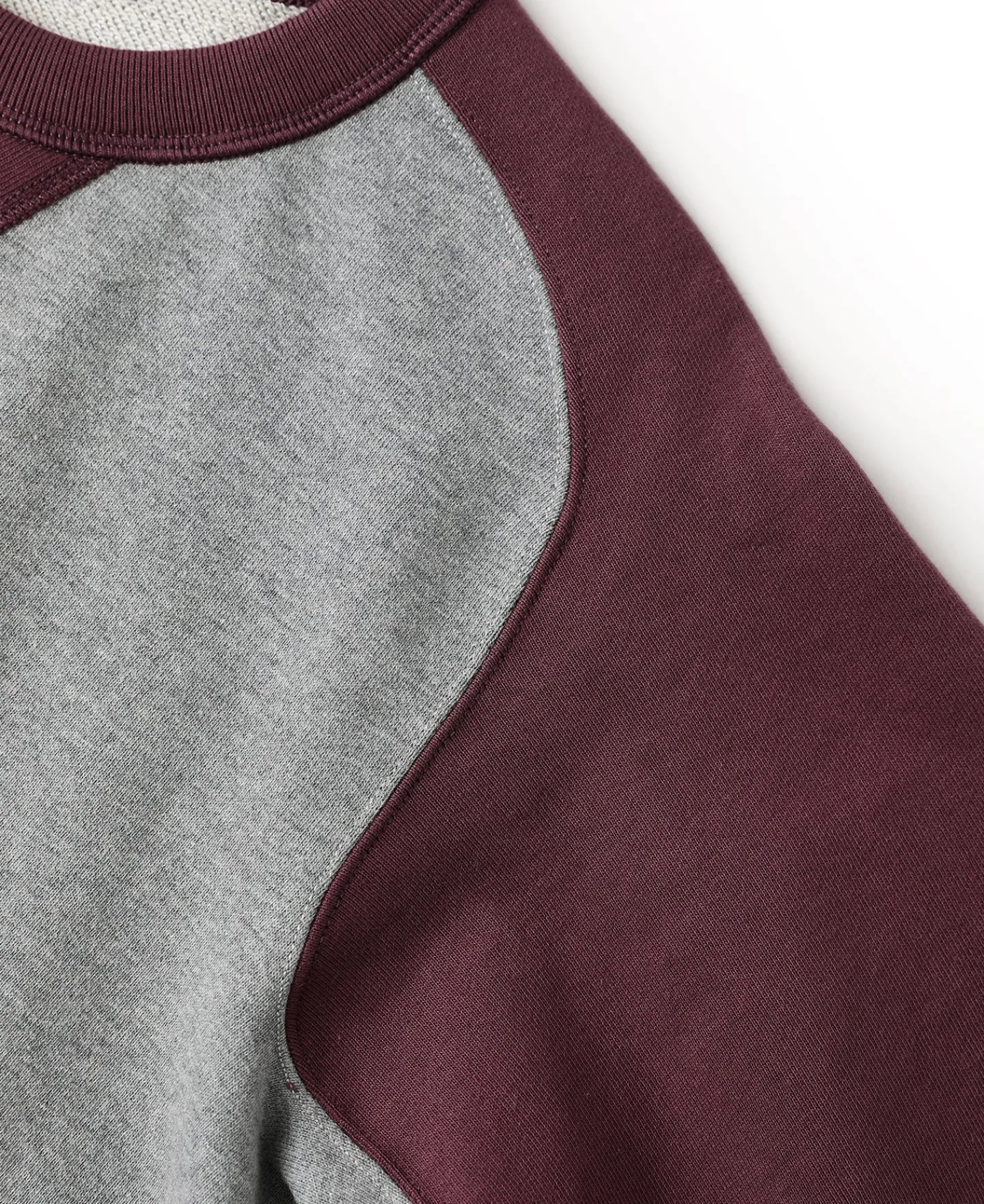 Outlet 14 oz Contrast-Tipped Loopwheel Crewneck Sweatshirt - Red/Gray Sweatshirts&hoodies