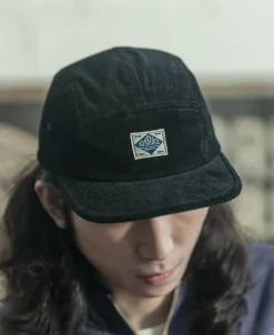 New 12.5 oz Corduroy 5 Panel Cap - Black Hats&caps