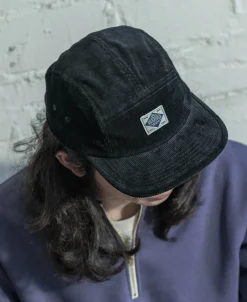 New 12.5 oz Corduroy 5 Panel Cap - Black Hats&caps