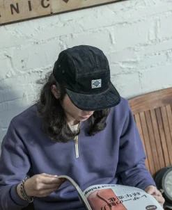 New 12.5 oz Corduroy 5 Panel Cap - Black Hats&caps