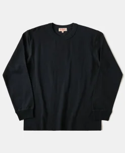 Outlet 10.5 oz Cotton Loopwheel Tubular Long Sleeve T-Shirt - Black Long Sleeve T-Shirts | T-shirts