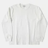 New 10.5 oz Cotton Loopwheel Tubular Long Sleeve T-Shirt - White Long Sleeve T-Shirts | T-shirts