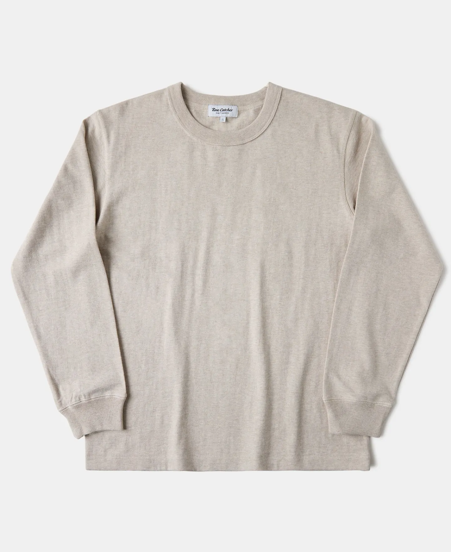 Hot 10.5 oz Cotton Loopwheel Tubular Long Sleeve T-Shirt - Oatmeal Long Sleeve T-Shirts | T-shirts