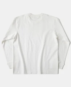 New 10.5 oz Cotton Loopwheel Tubular Long Sleeve T-Shirt - White Long Sleeve T-Shirts | T-shirts