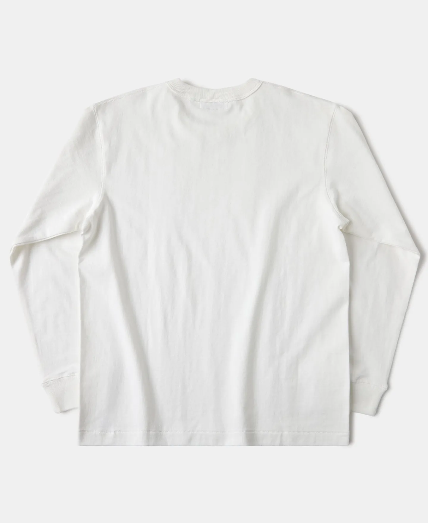 New 10.5 oz Cotton Loopwheel Tubular Long Sleeve T-Shirt - White Long Sleeve T-Shirts | T-shirts