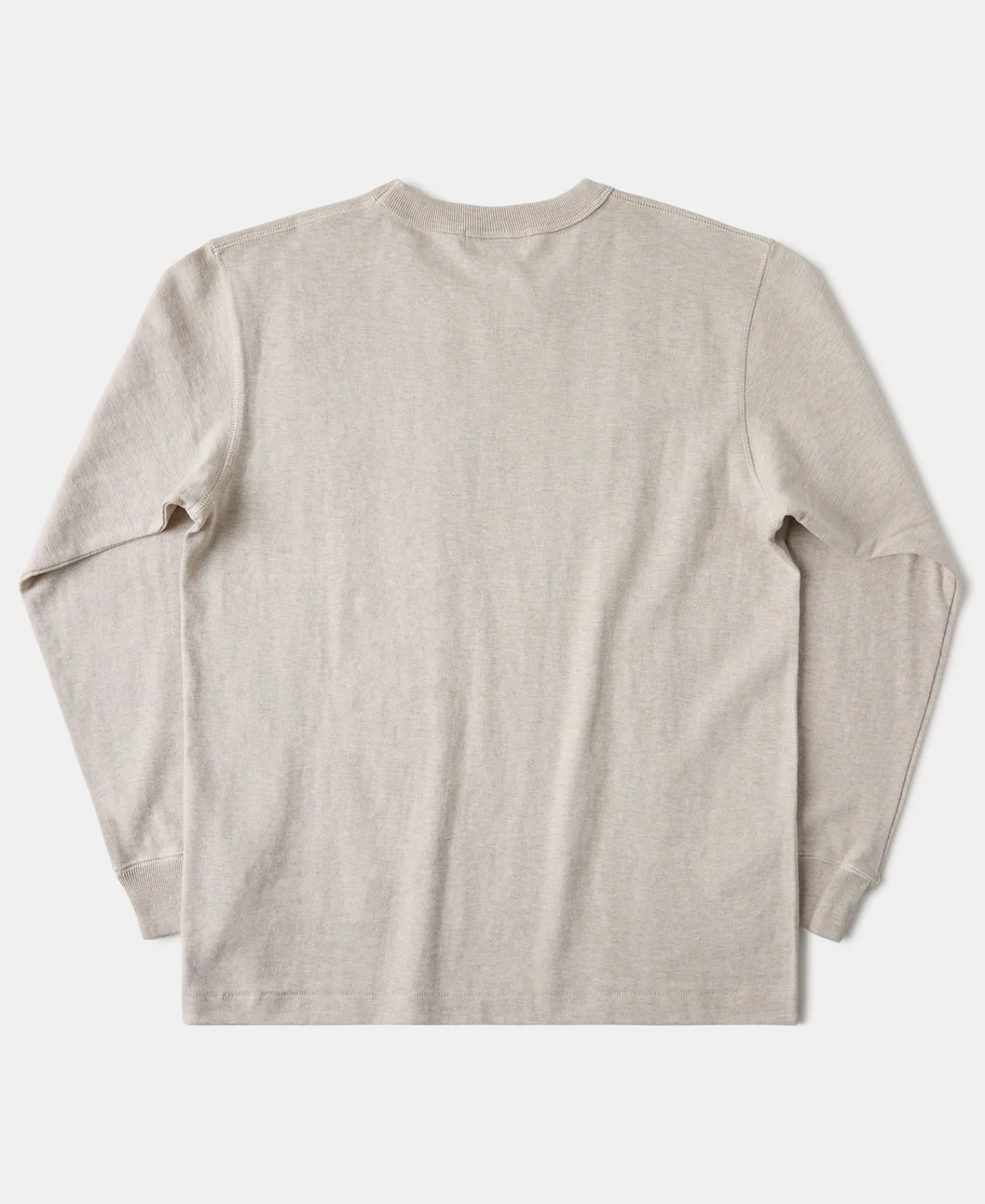 Hot 10.5 oz Cotton Loopwheel Tubular Long Sleeve T-Shirt - Oatmeal Long Sleeve T-Shirts | T-shirts