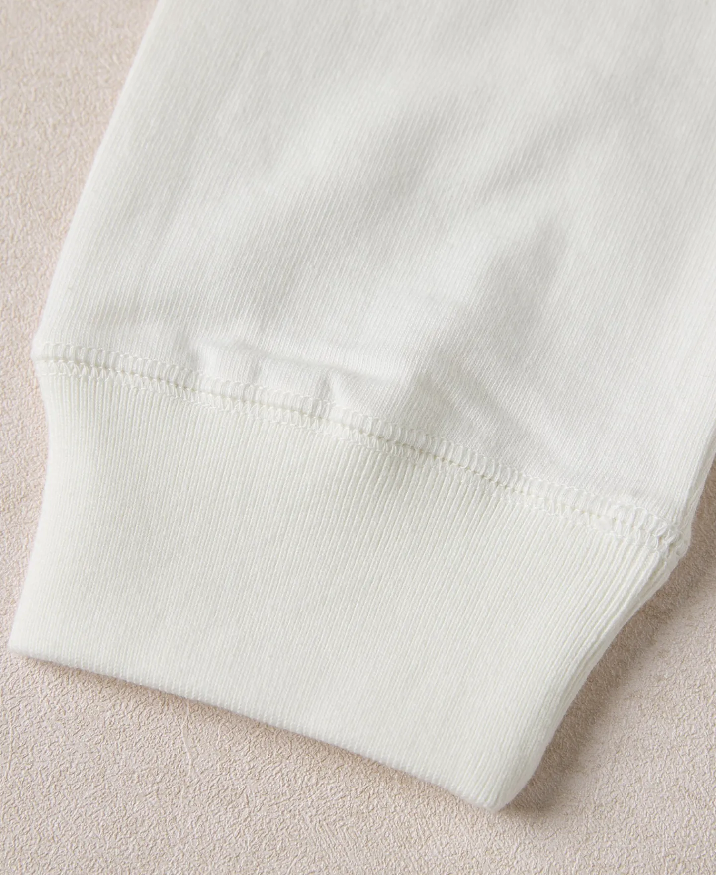New 10.5 oz Cotton Loopwheel Tubular Long Sleeve T-Shirt - White Long Sleeve T-Shirts | T-shirts