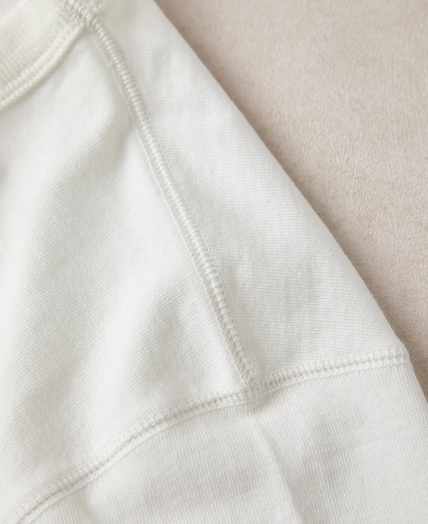 New 10.5 oz Cotton Loopwheel Tubular Long Sleeve T-Shirt - White Long Sleeve T-Shirts | T-shirts