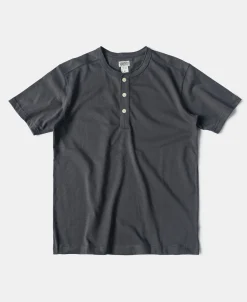 Fashion 10.6 oz Cotton Short Sleeve Henley T-Shirt - Dark Gray Henleys | Short Sleeve T-Shirts