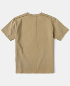 Discount 10.6 oz Cotton Short Sleeve Henley T-Shirt - Khaki Henleys | Short Sleeve T-Shirts