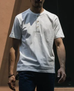 New 10.6 oz Cotton Short Sleeve Henley T-Shirt - White Henleys | Short Sleeve T-Shirts