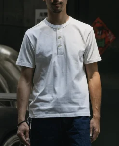 New 10.6 oz Cotton Short Sleeve Henley T-Shirt - White Henleys | Short Sleeve T-Shirts