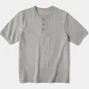 Online 9.3 oz Cotton Tubular Henley T-Shirt - Gray Henleys | Short Sleeve T-Shirts