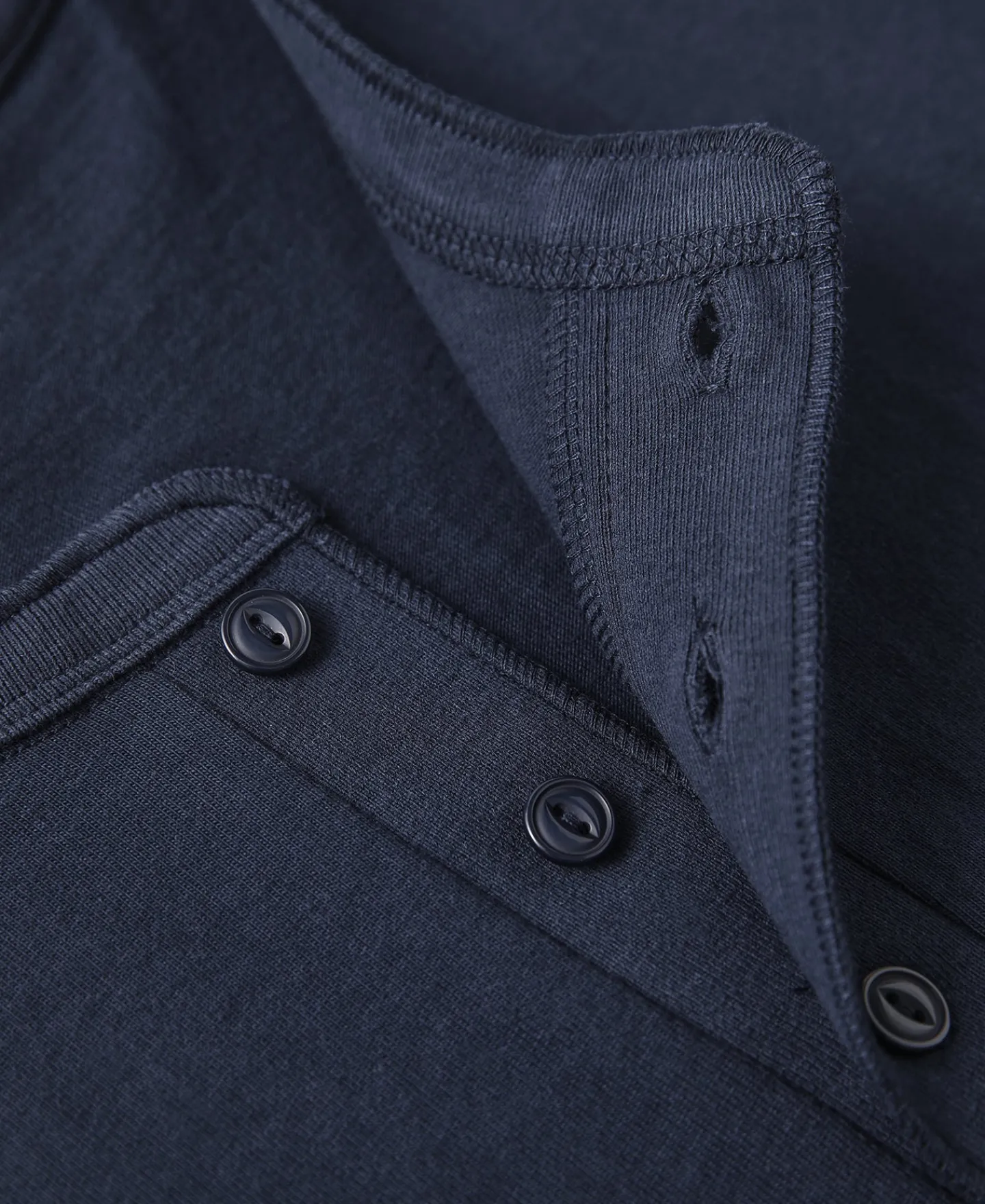 Discount 9.3 oz Cotton Tubular Henley T-Shirt - Navy Henleys | Short Sleeve T-Shirts