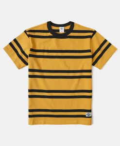 Fashion 9.8 oz IVY Style Striped T-Shirt - Yellow/Black Short Sleeve T-Shirts | T-shirts