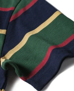 Clearance 9.8 oz IVY Style Striped T-Shirt - Navy/Green Short Sleeve T-Shirts | T-shirts
