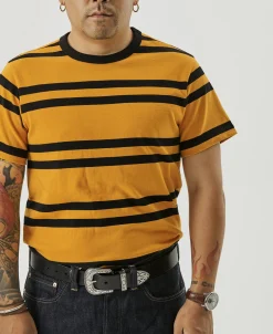 Fashion 9.8 oz IVY Style Striped T-Shirt - Yellow/Black Short Sleeve T-Shirts | T-shirts