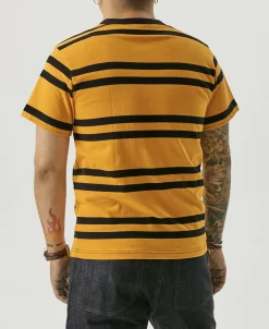 Fashion 9.8 oz IVY Style Striped T-Shirt - Yellow/Black Short Sleeve T-Shirts | T-shirts