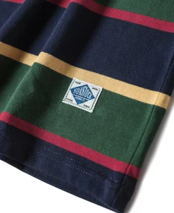 Clearance 9.8 oz IVY Style Striped T-Shirt - Navy/Green Short Sleeve T-Shirts | T-shirts