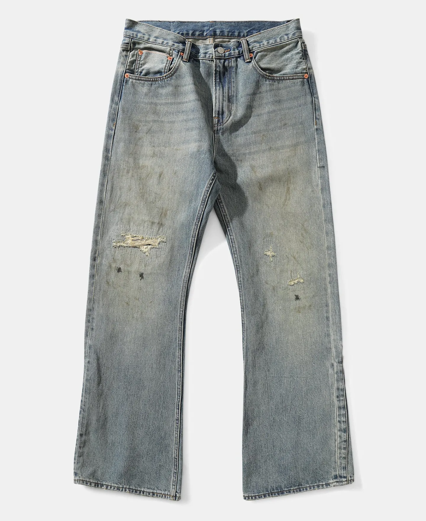 Online 14 oz Repaired Selvedge Denim Flared Jeans Jeans | Denim