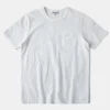 New 7.4 oz Slub Cotton Loopwheel Tubular Pocket T-Shirt - White Short Sleeve T-Shirts | T-shirts