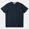 Sale 7.4 oz Slub Cotton Loopwheel Tubular Pocket T-Shirt - Navy Short Sleeve T-Shirts | T-shirts