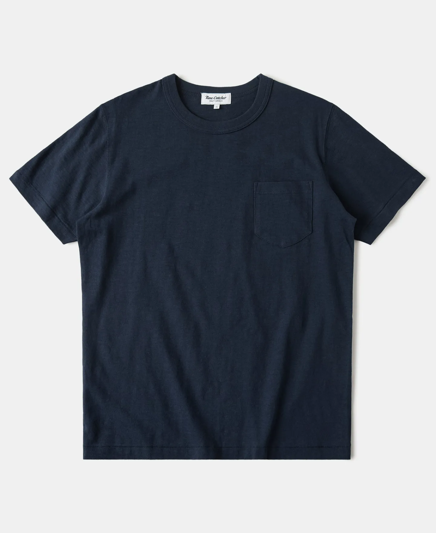Sale 7.4 oz Slub Cotton Loopwheel Tubular Pocket T-Shirt - Navy Short Sleeve T-Shirts | T-shirts
