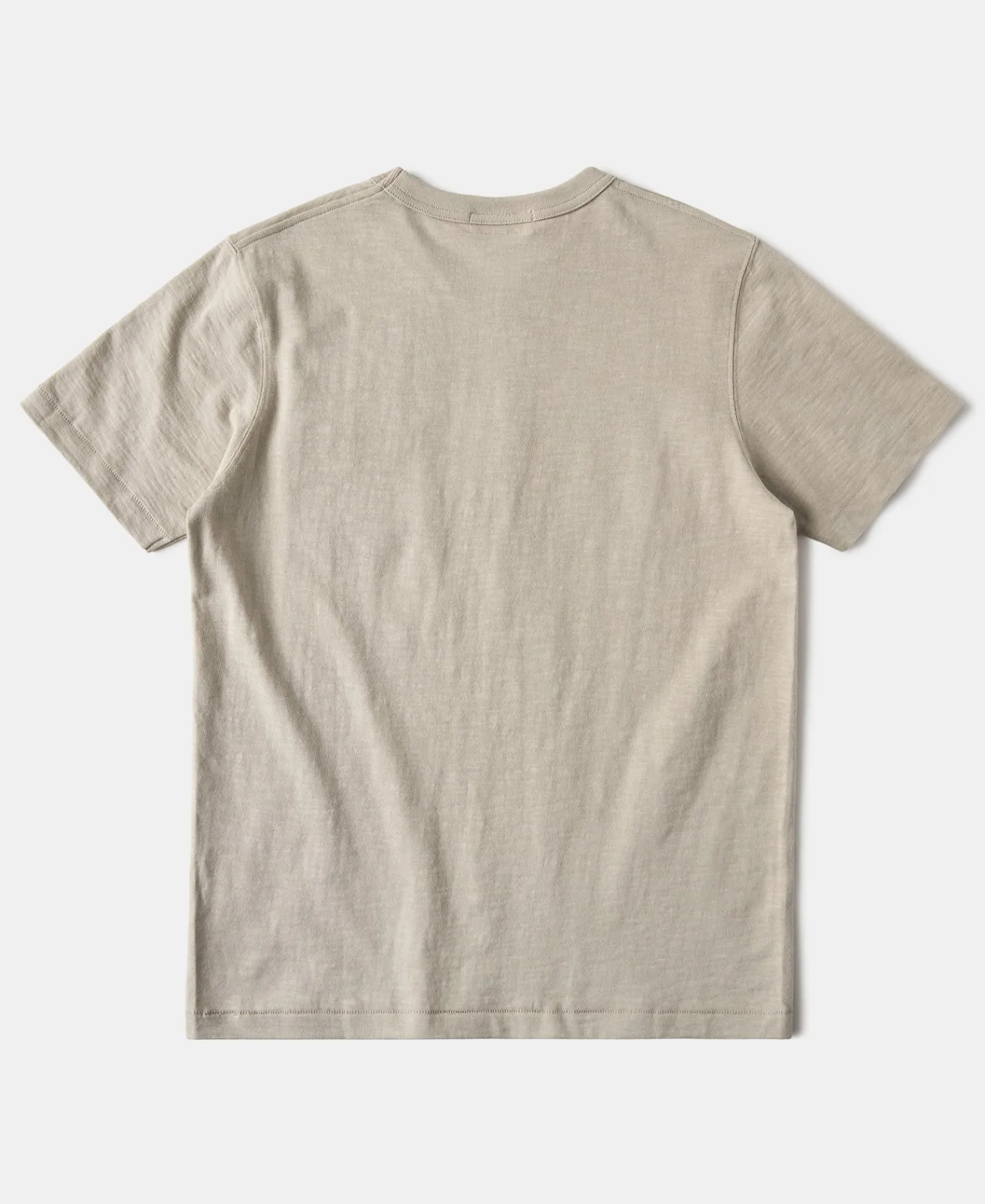 Best 7.4 oz Slub Cotton Loopwheel Tubular Pocket T-Shirt - Oatmeal Short Sleeve T-Shirts | T-shirts