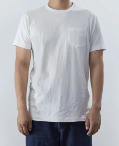 New 7.4 oz Slub Cotton Loopwheel Tubular Pocket T-Shirt - White Short Sleeve T-Shirts | T-shirts