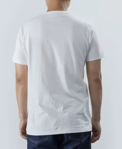 New 7.4 oz Slub Cotton Loopwheel Tubular Pocket T-Shirt - White Short Sleeve T-Shirts | T-shirts