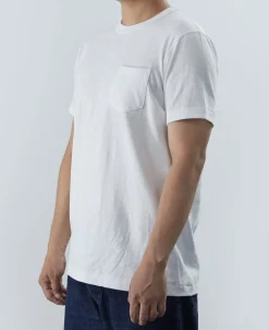 New 7.4 oz Slub Cotton Loopwheel Tubular Pocket T-Shirt - White Short Sleeve T-Shirts | T-shirts