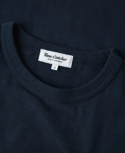 Sale 7.4 oz Slub Cotton Loopwheel Tubular Pocket T-Shirt - Navy Short Sleeve T-Shirts | T-shirts