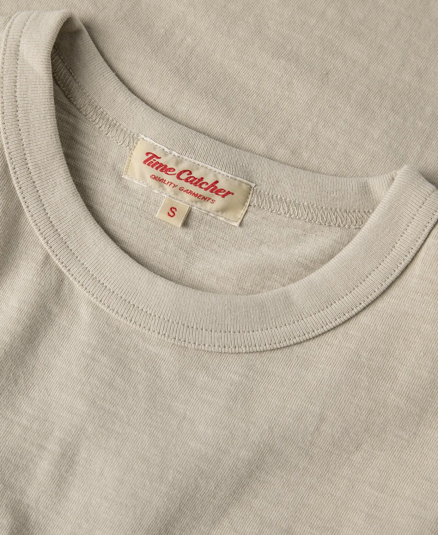 Best 7.4 oz Slub Cotton Loopwheel Tubular Pocket T-Shirt - Oatmeal Short Sleeve T-Shirts | T-shirts