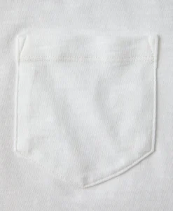New 7.4 oz Slub Cotton Loopwheel Tubular Pocket T-Shirt - White Short Sleeve T-Shirts | T-shirts