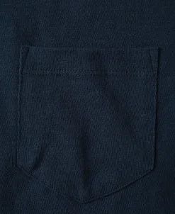 Sale 7.4 oz Slub Cotton Loopwheel Tubular Pocket T-Shirt - Navy Short Sleeve T-Shirts | T-shirts