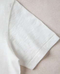 New 7.4 oz Slub Cotton Loopwheel Tubular Pocket T-Shirt - White Short Sleeve T-Shirts | T-shirts