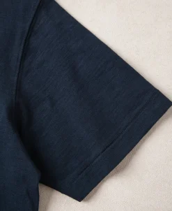 Sale 7.4 oz Slub Cotton Loopwheel Tubular Pocket T-Shirt - Navy Short Sleeve T-Shirts | T-shirts