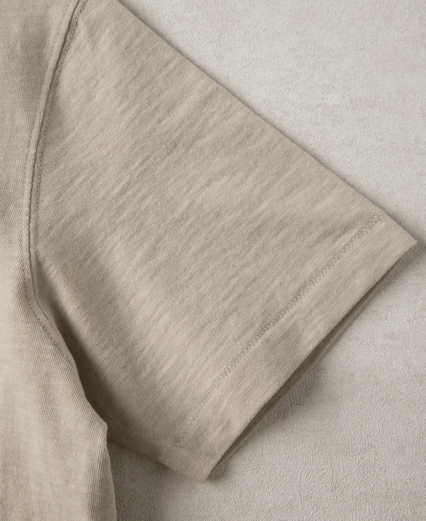 Best 7.4 oz Slub Cotton Loopwheel Tubular Pocket T-Shirt - Oatmeal Short Sleeve T-Shirts | T-shirts
