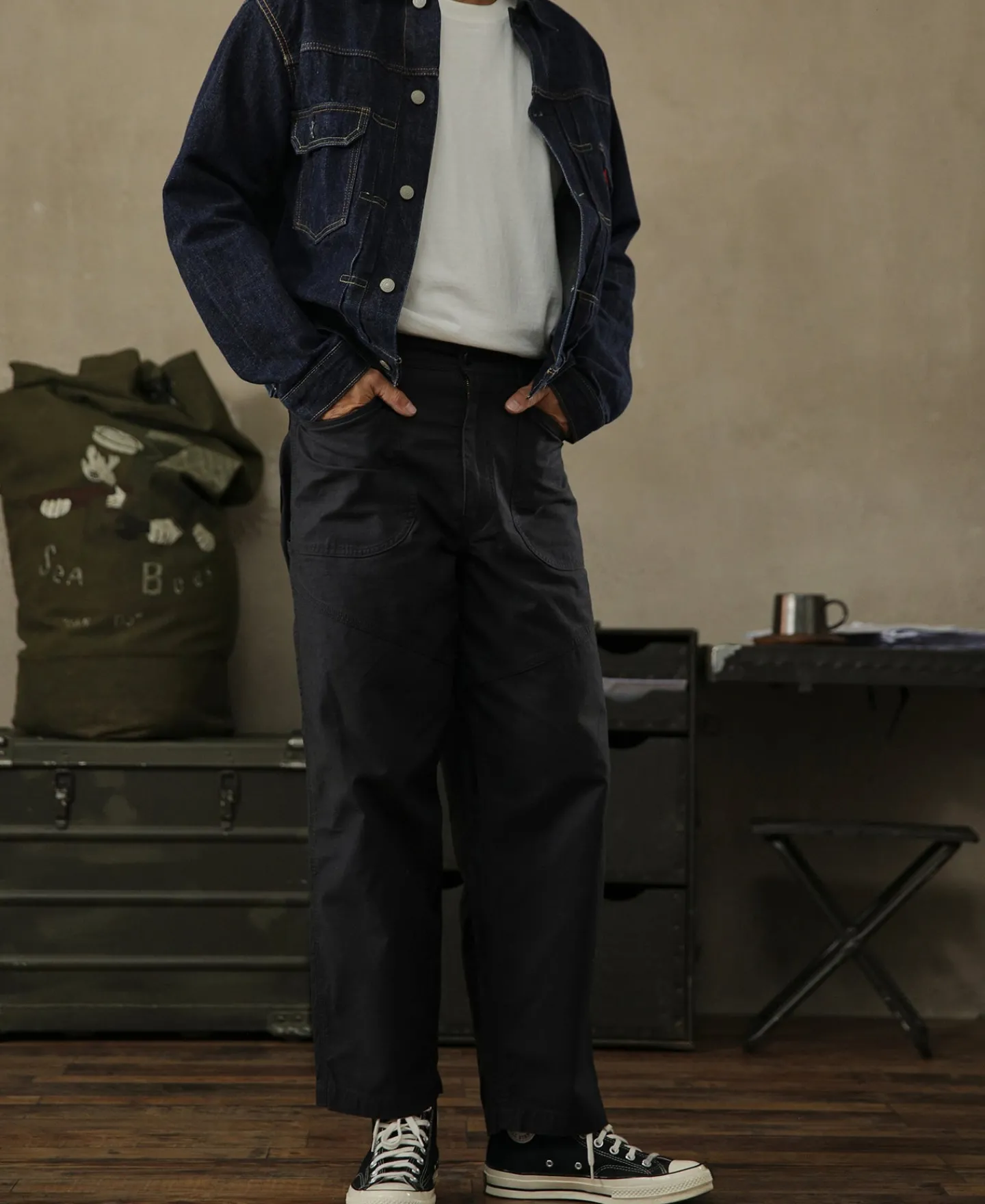 Sale 9.5 oz Sulphur-Dyed Taper Work Pants Pants&trousers