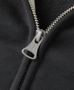 Fashion 17.5 oz Terry Cloth Zip-Up Hoodie - Vintage Black Sweatshirts&hoodies