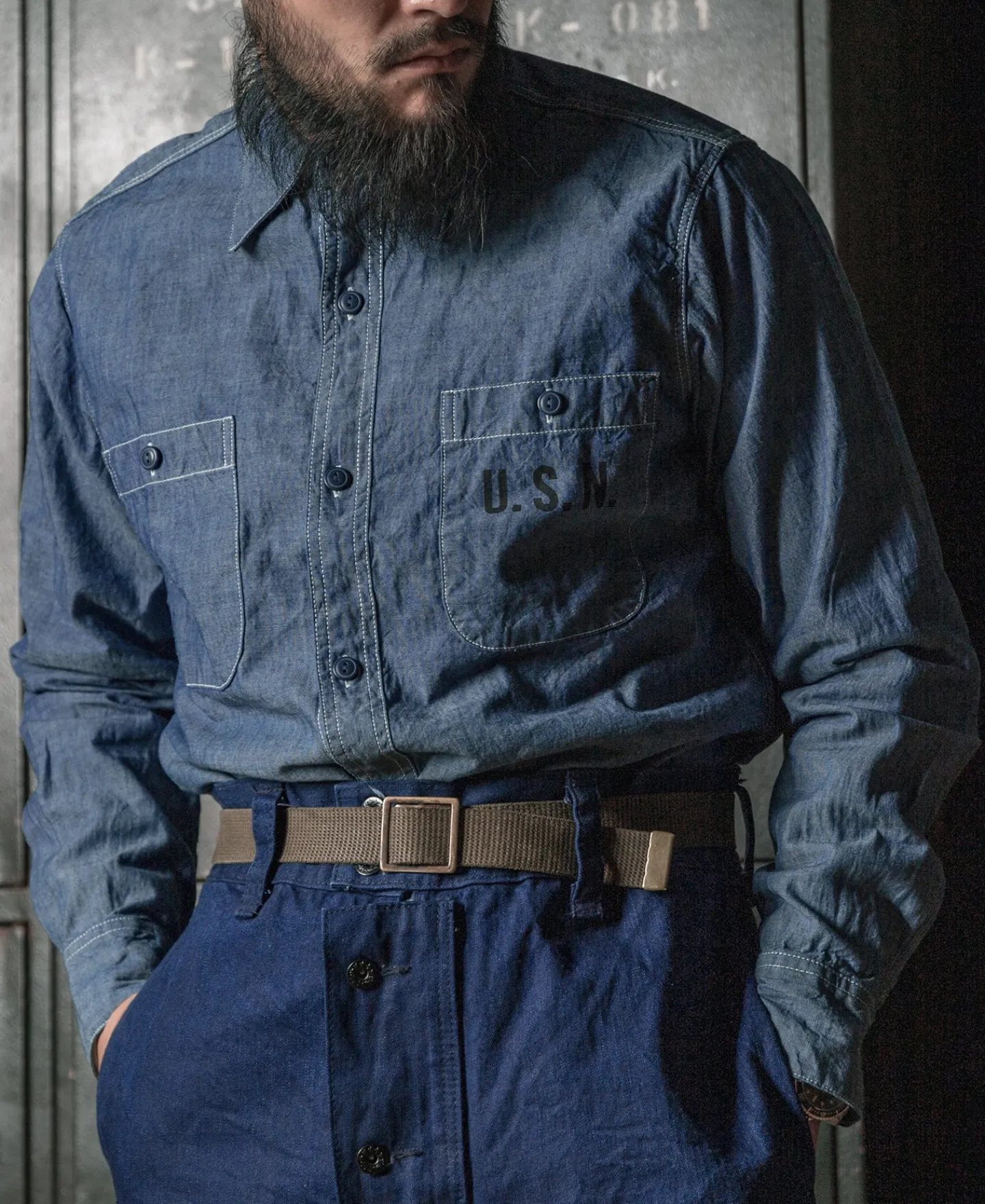 Hot 7 oz U.S.N. Chambray Shirt Long Sleeve Shirts | Shirts