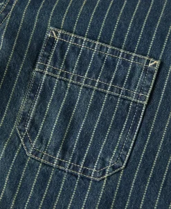 Best 9 oz Wabash Striped Indigo Work Shirt Long Sleeve Shirts | Shirts